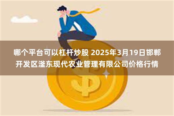 哪个平台可以杠杆炒股 2025年3月19日邯郸开发区滏东现代农业管理有限公司价格行情
